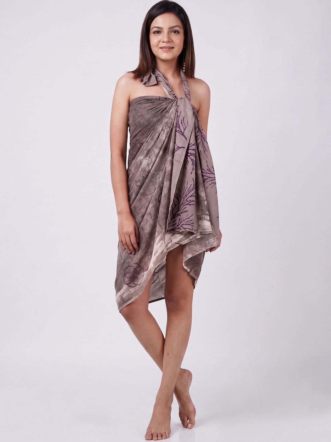 HANDICRAFT PALACE W Floral Printed Cotton Swimwear Cover Up Sarong-picture-40