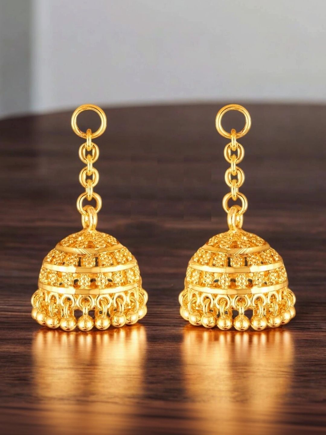 VIVASTRI Dome Shaped Jhumkas Earrings-picture-29