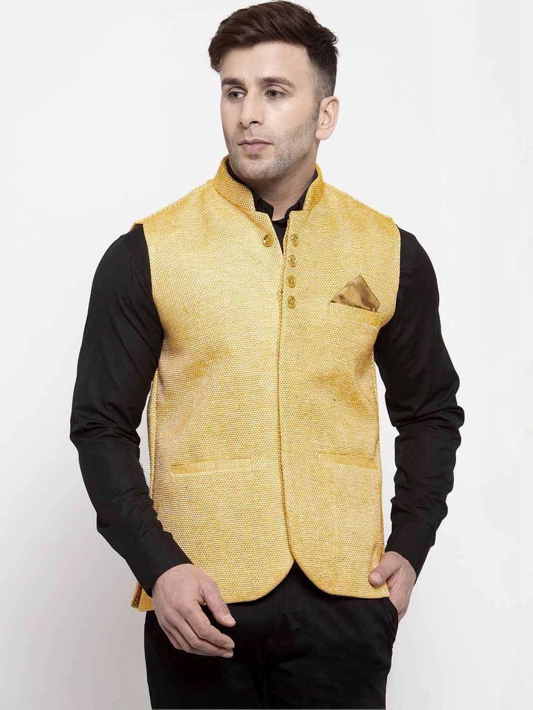 Moda Rapido Woven Design Pure Cotton Woven Nehru Jacket-picture-40