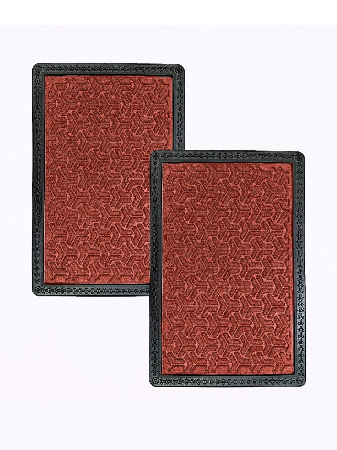 Ishro Home 2 Pieces Red Anti-Skid Doormats-picture-47