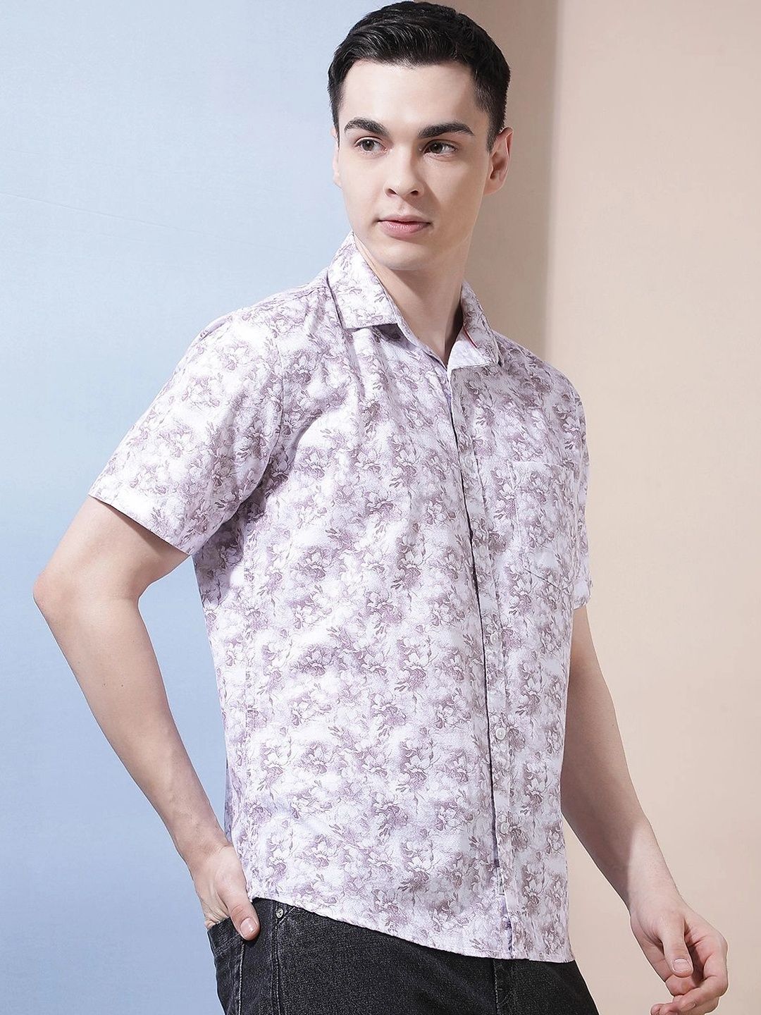 Crimsoune Club Men Slim Fit Floral Printed Casual Shirt-image-42