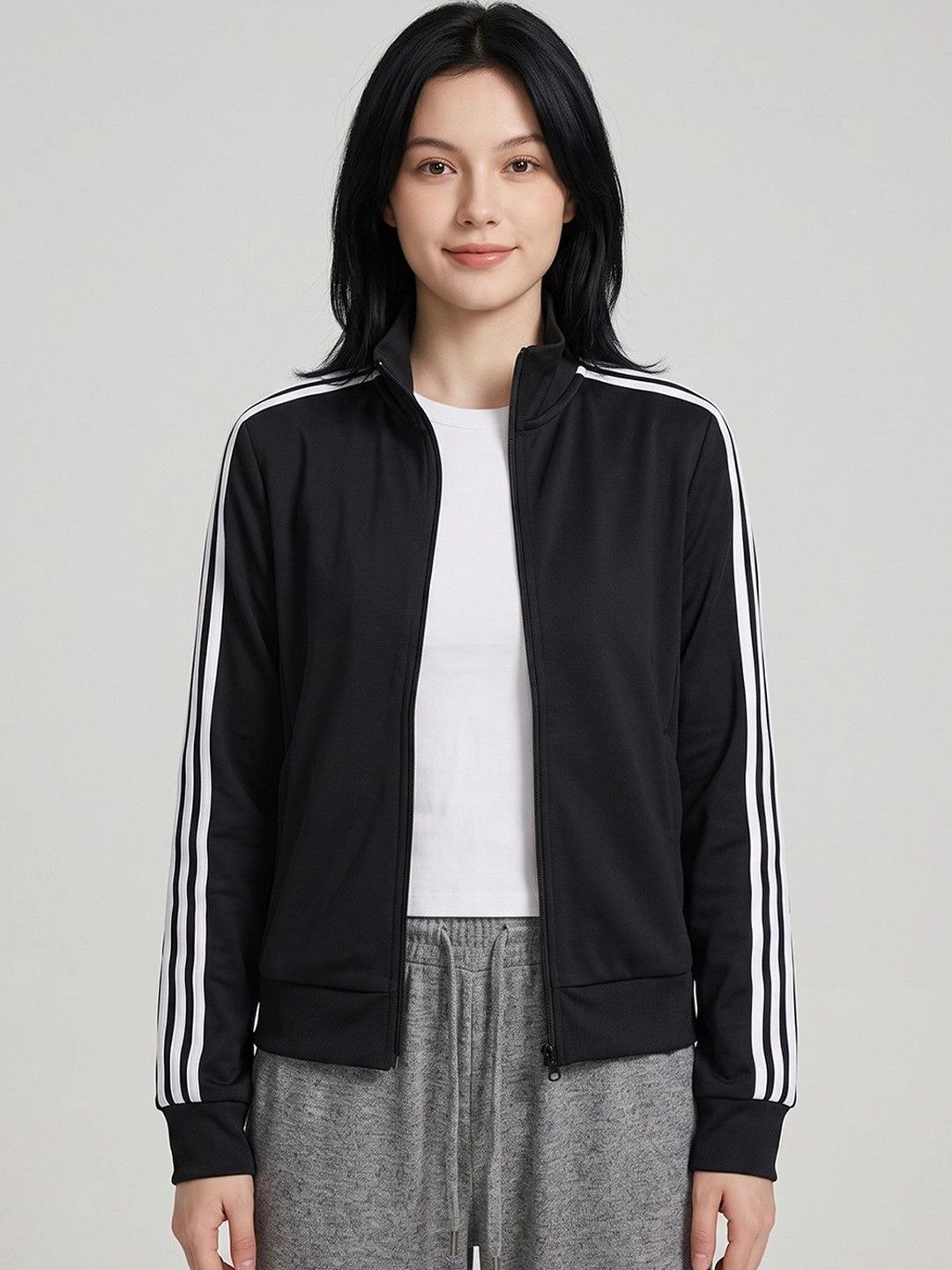 Suo Women Striped Sporty Jacket-picture-17