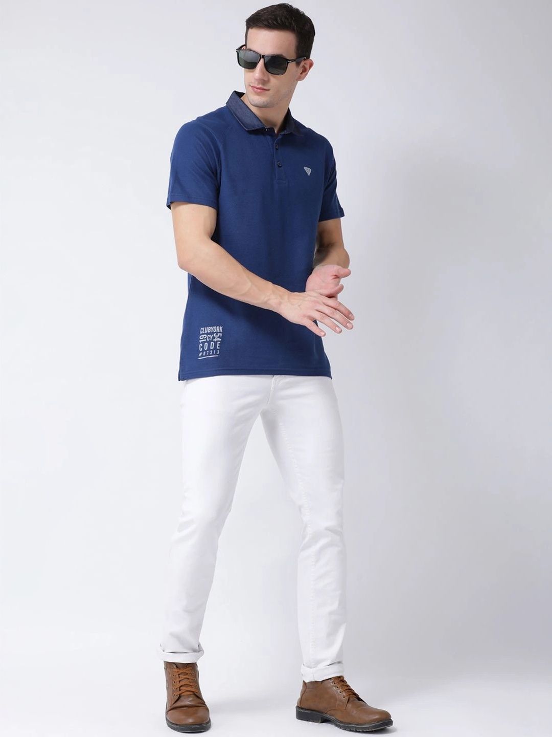 Club York Men Brand Logo Polo Collar Pockets T-shirt-picture-49