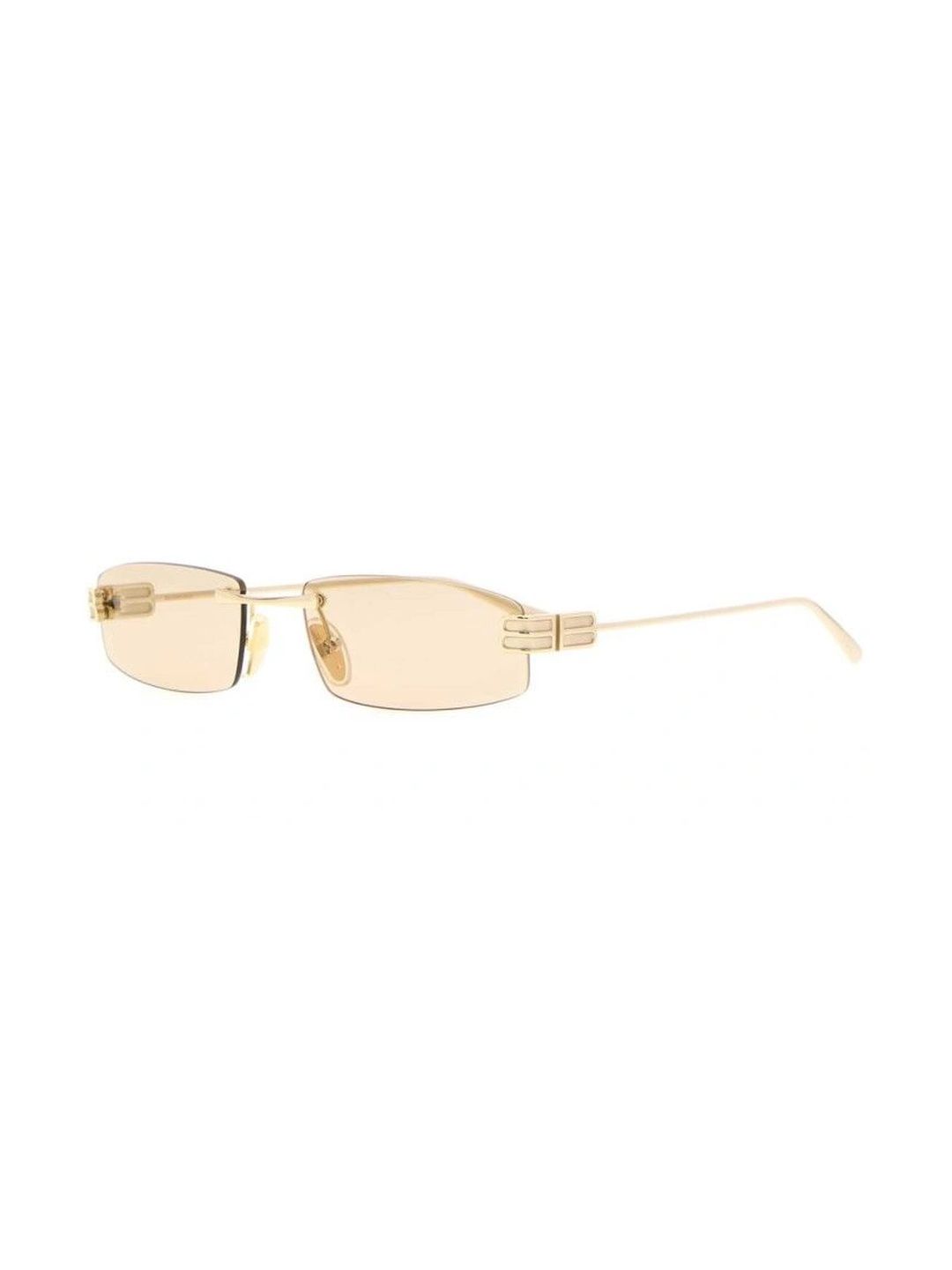 Balenciaga Unisex Brown Lens & Gold-Toned Rectangle Sunglasses with-image-0