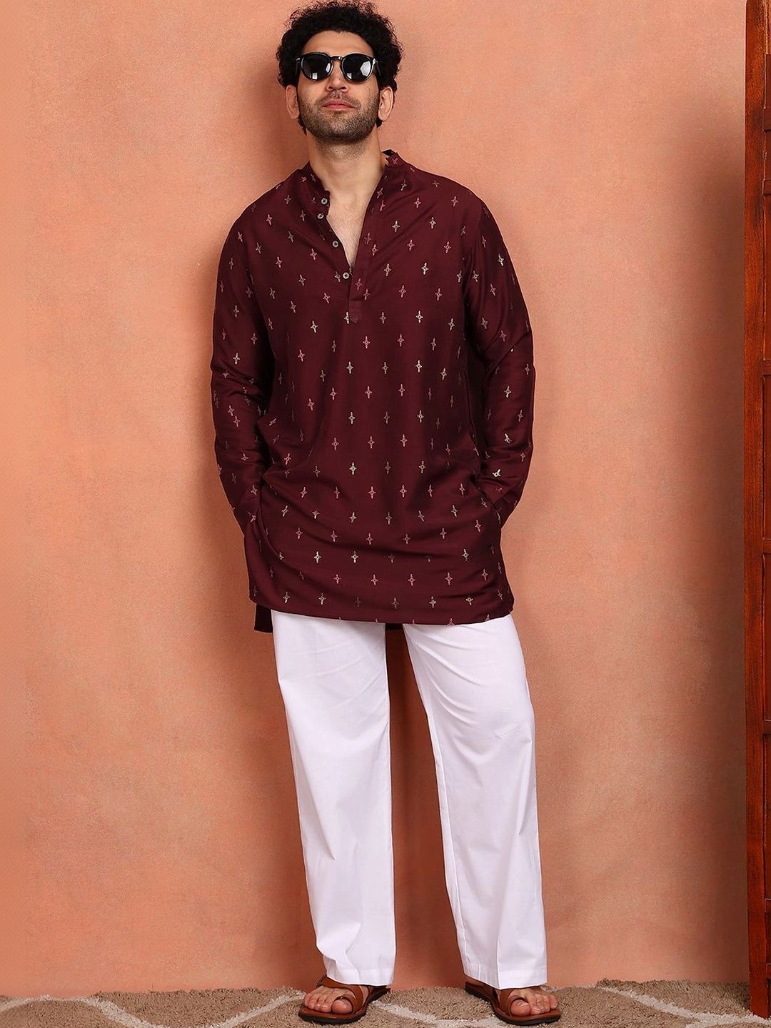 See Designs Men Ethnic Motifs Printed Regular Kurta with Pyjamas-picture-48