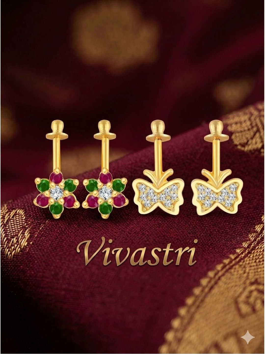 VIVASTRI Floral Studs Earrings-picture-22