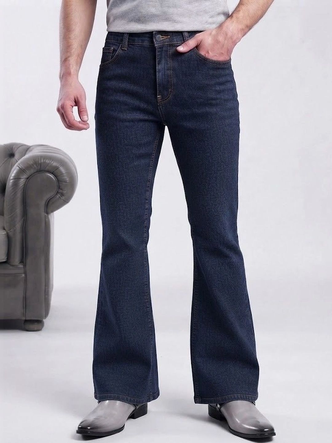Ds Fashion Men Bootcut Mid-Rise Printed Jeans-picture-31