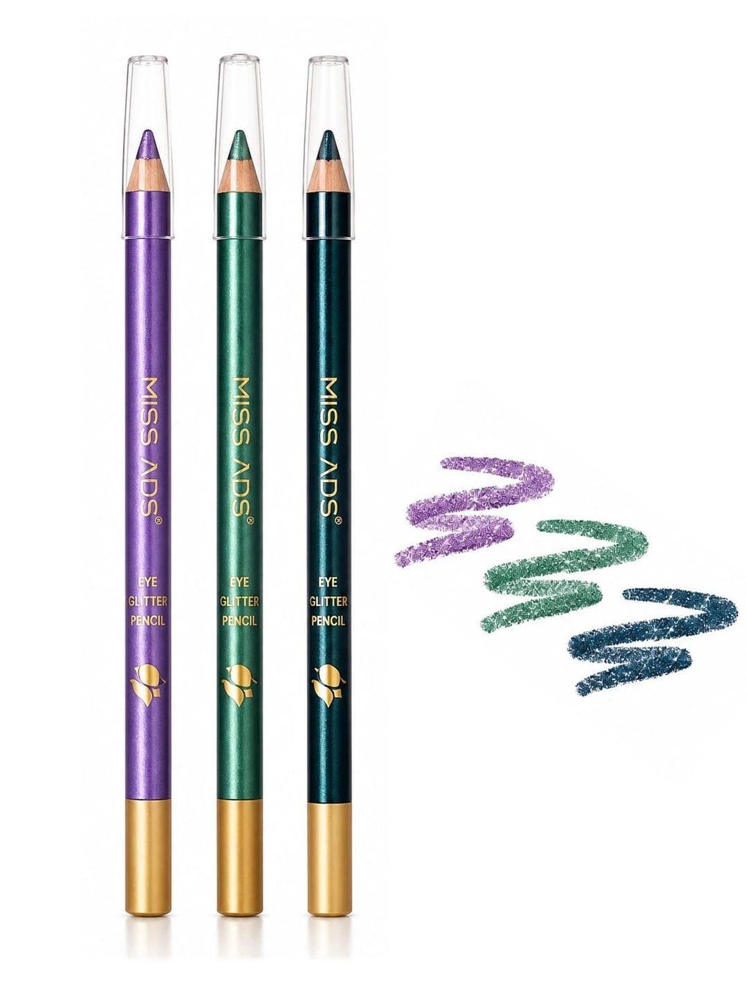 MISS ADS Set Of 3 Long Lasting Eye & Lip Liners - Purple Blue & Green-image-47