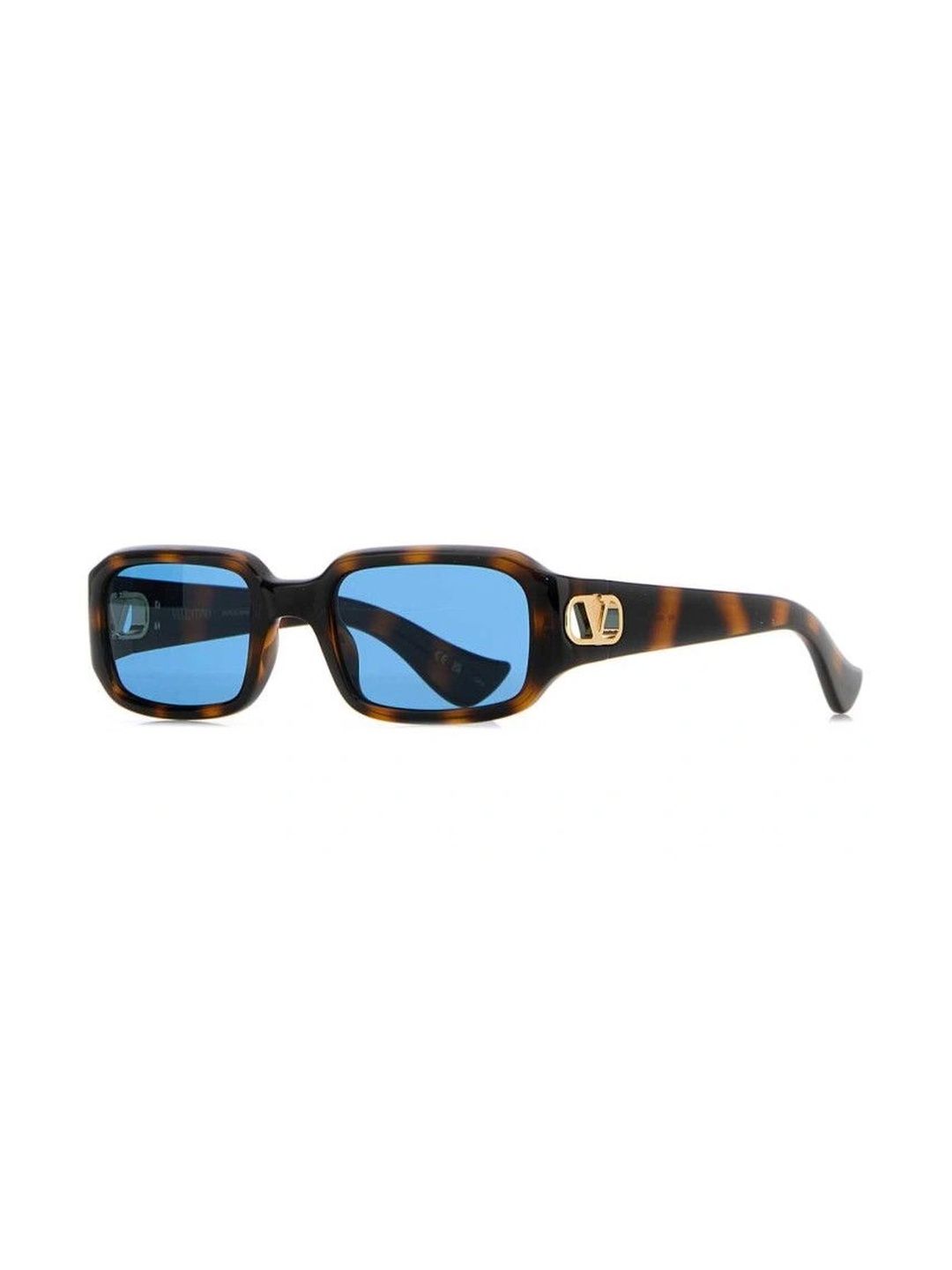 Valentino Garavani Women Blue Lens & Brown Rectangle Sunglasses with-picture-24