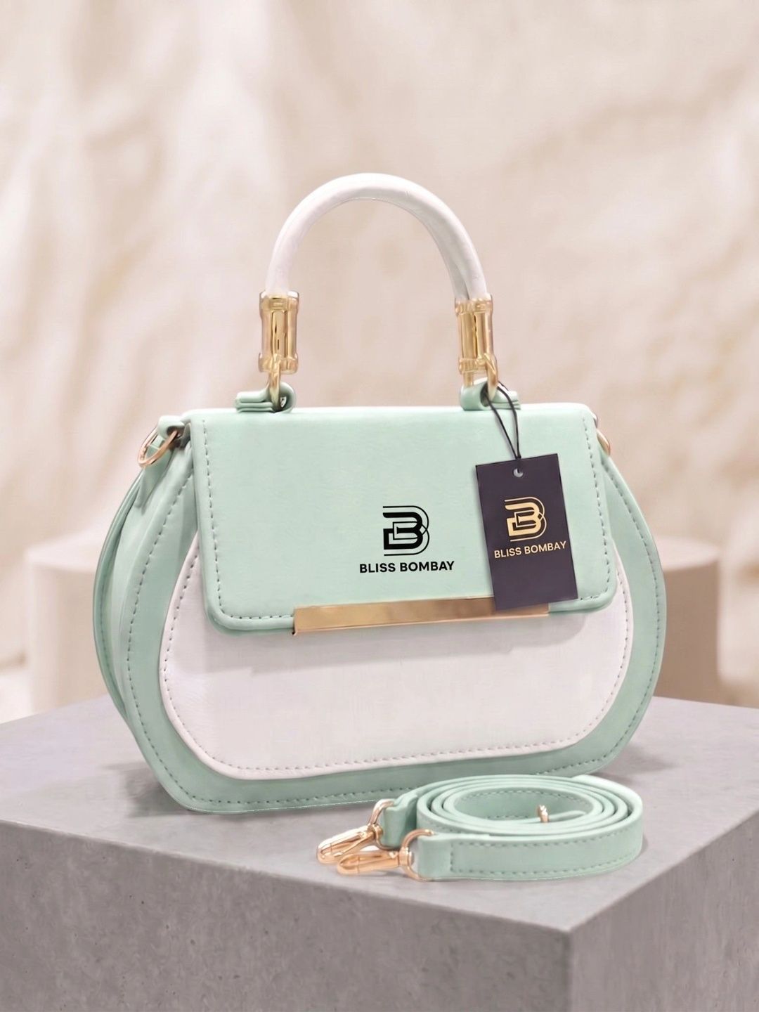 BLISS BOMBAY Colourblocked PU Handheld Bag-picture-58
