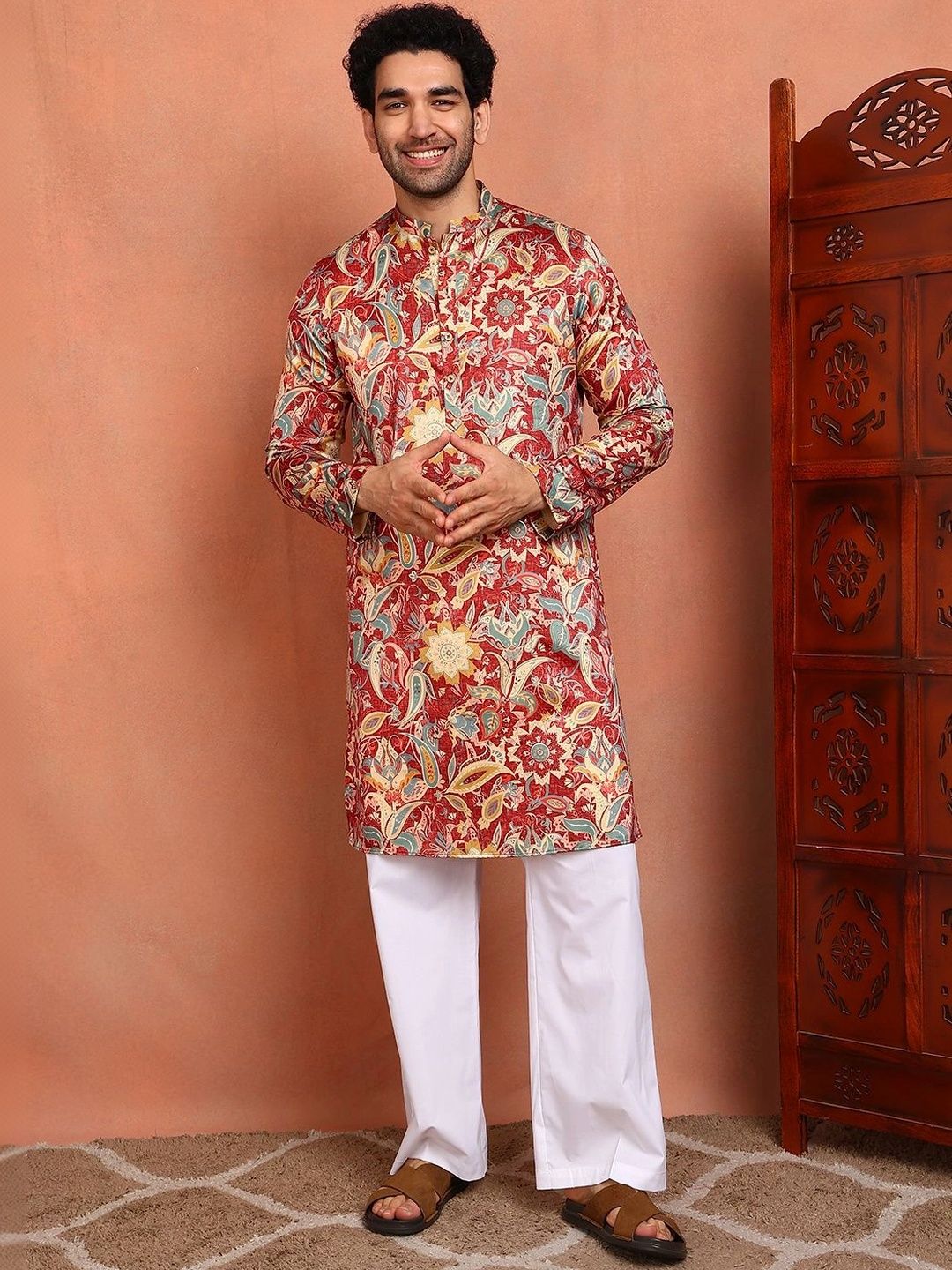 See Designs Men Ethnic Motifs Printed Regular Kurta with Pyjamas-picture-39