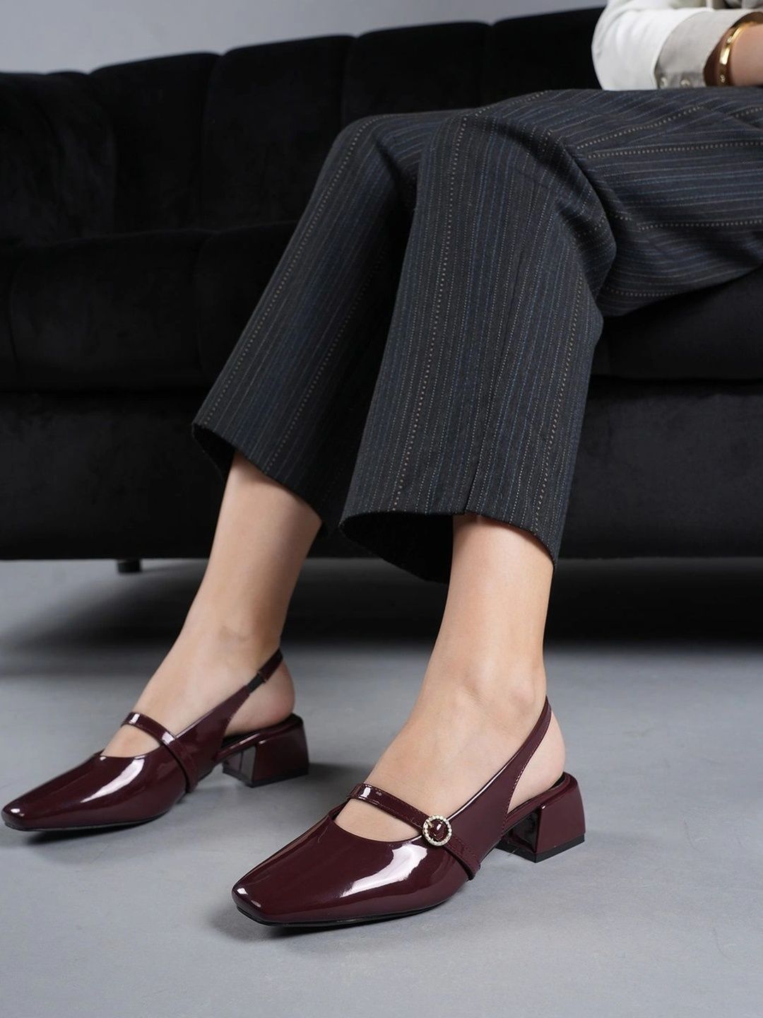 DressBerry Block Pumps with Buckles-picture-13
