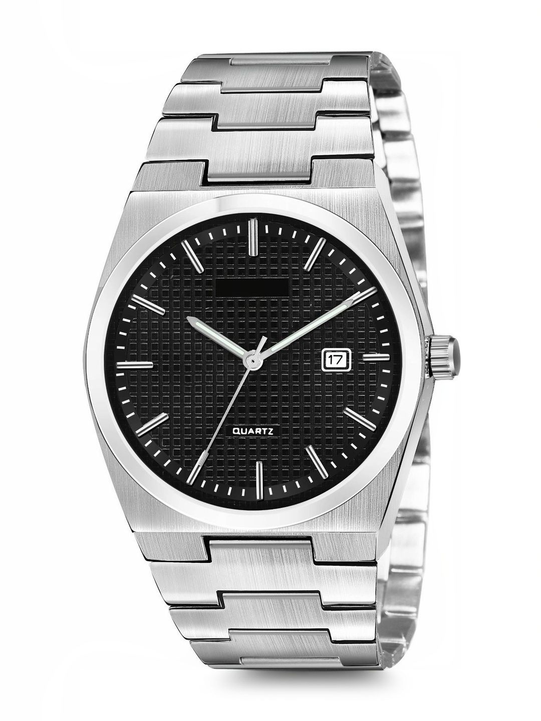 SHREEDATT Men Dial & Stainless Steel Bracelet Style Straps Analogue Date Aperture Watch DRM PE BLACK-image-14