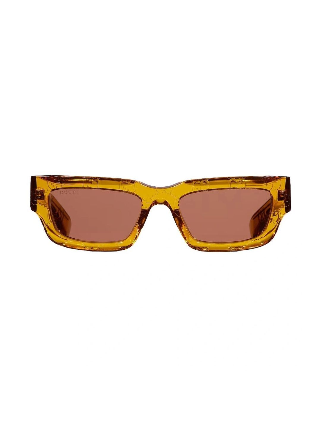 Gucci Men Brown Lens & Yellow Rectangle Sunglasses with-image-26