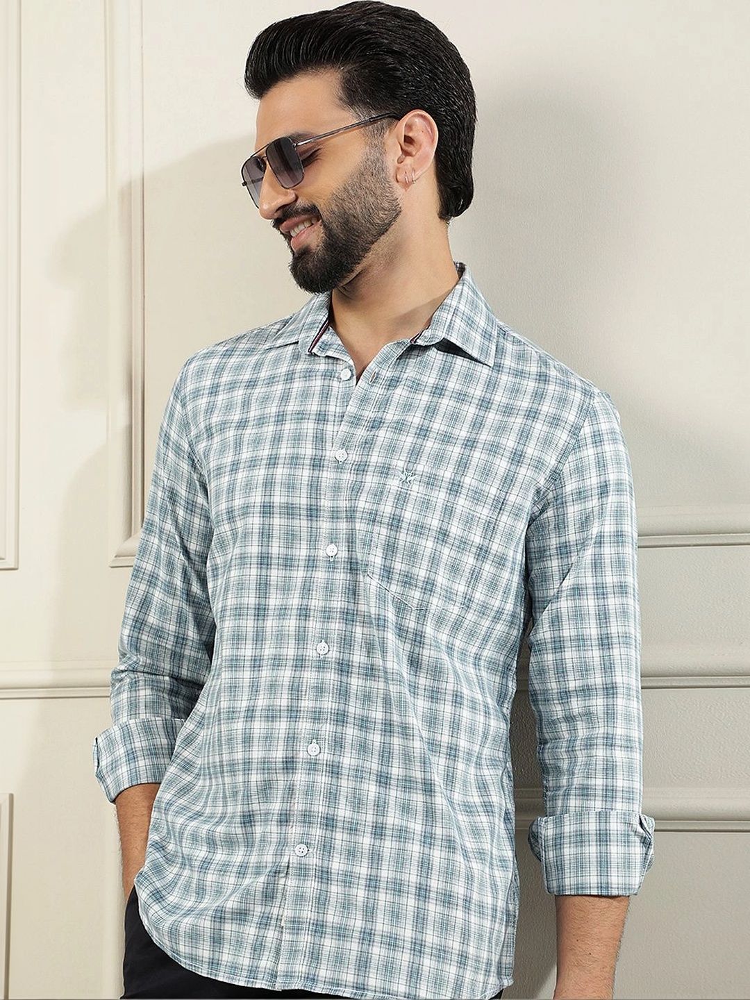 Crimsoune Club Men Slim Fit Checked Casual Shirt-picture-23
