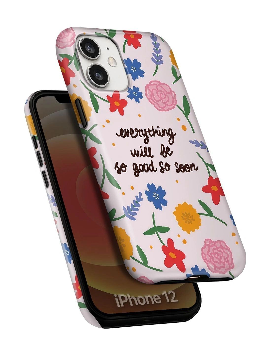 QRIOH Floral Printed iPhone 12 Back Case Mobile Accessories-picture-58