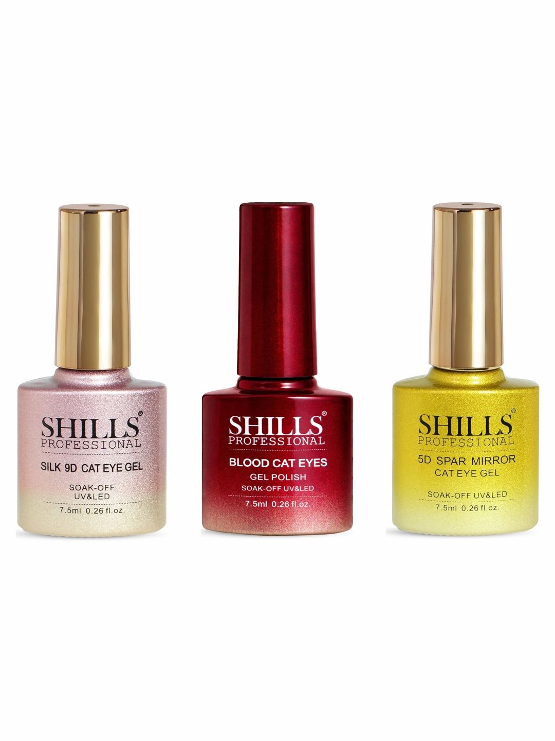 shills professional Set Of 3 Blood & Silk 9D Cat Eye Nail Polish 7.5ml Each-360-406 - 363-picture-7