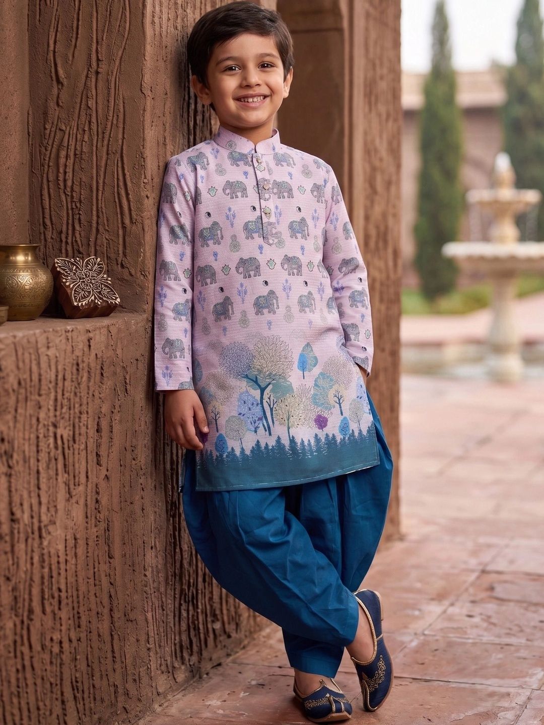 NFC CREATION Boys Ethnic Motifs Printed Regular Kurta with Patiala-picture-22