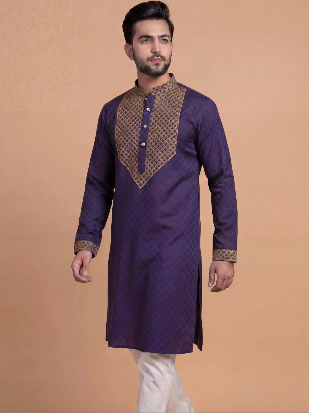 Tibra Collection Men Thread Work Dobby Kurta-picture-25