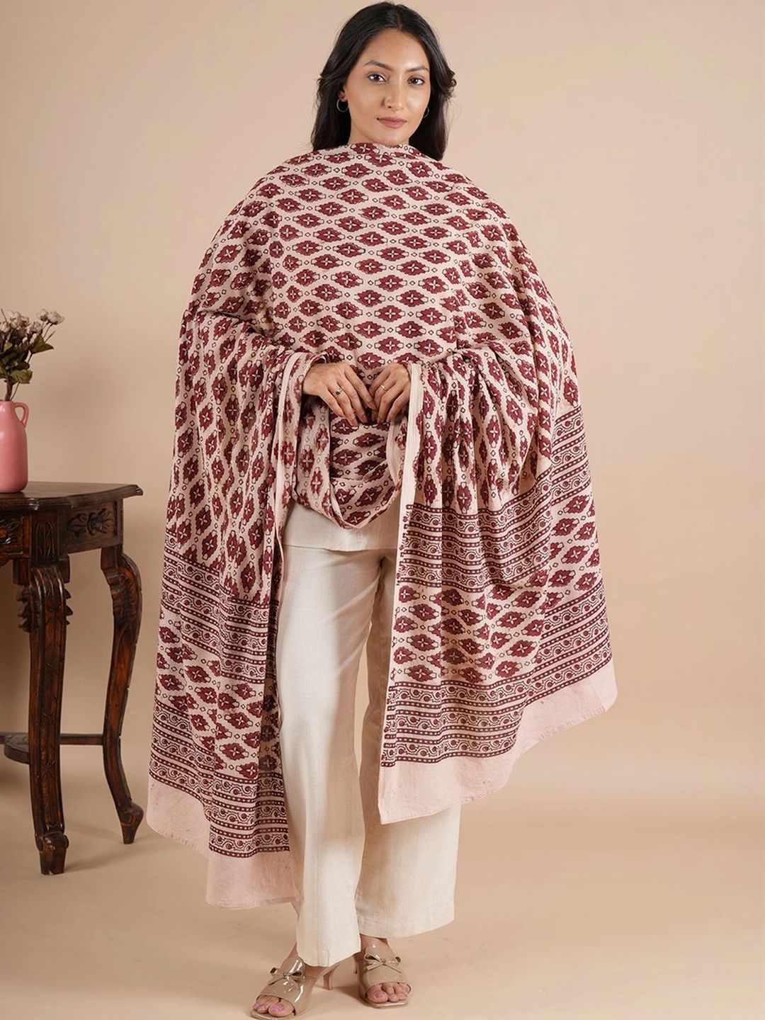 Style Shoes Ethnic Motifs Printed Pure Cotton Block Print Dupatta-image-45