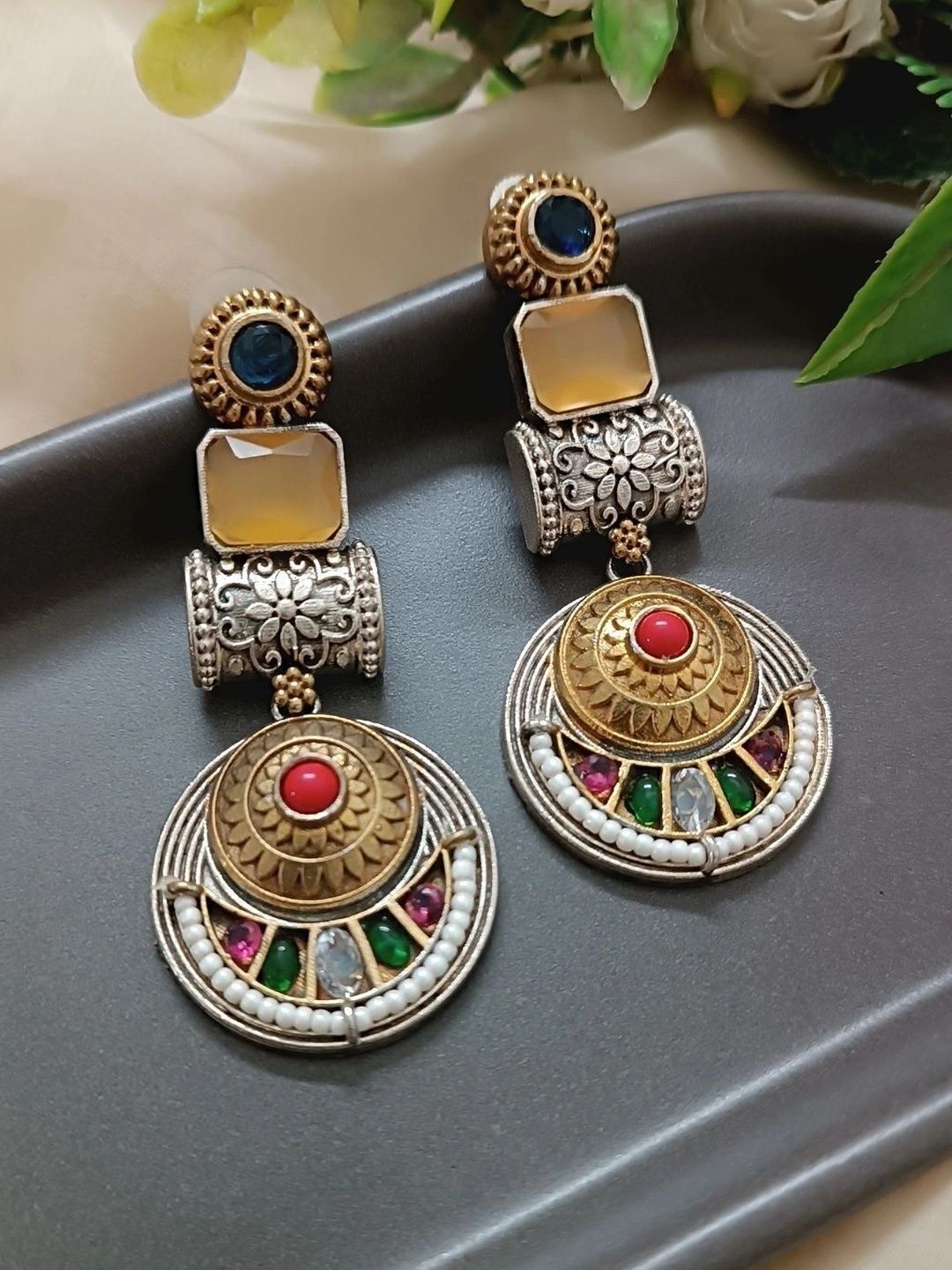 Jewel Studio Komell Circular Drop Earrings-image-45
