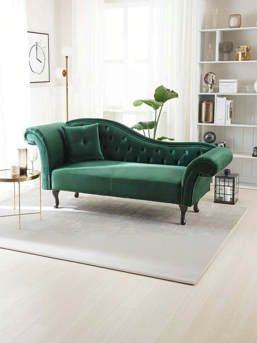 INDIAWOODMART Green Wooden 2 Seater Sofa-picture-17