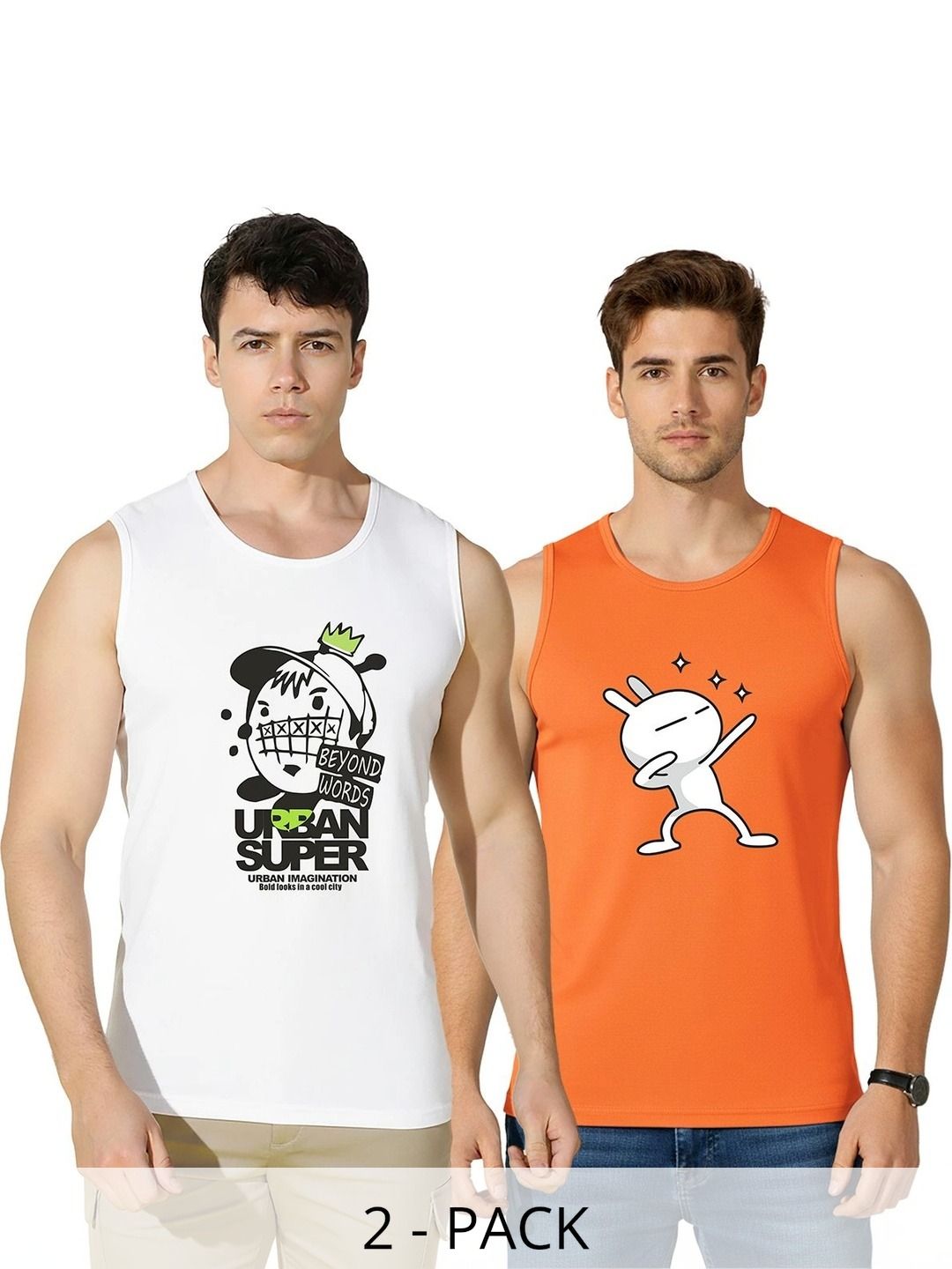 MINISTRY OF FRIENDS Men Printed Cotton Gym Vest-picture-37