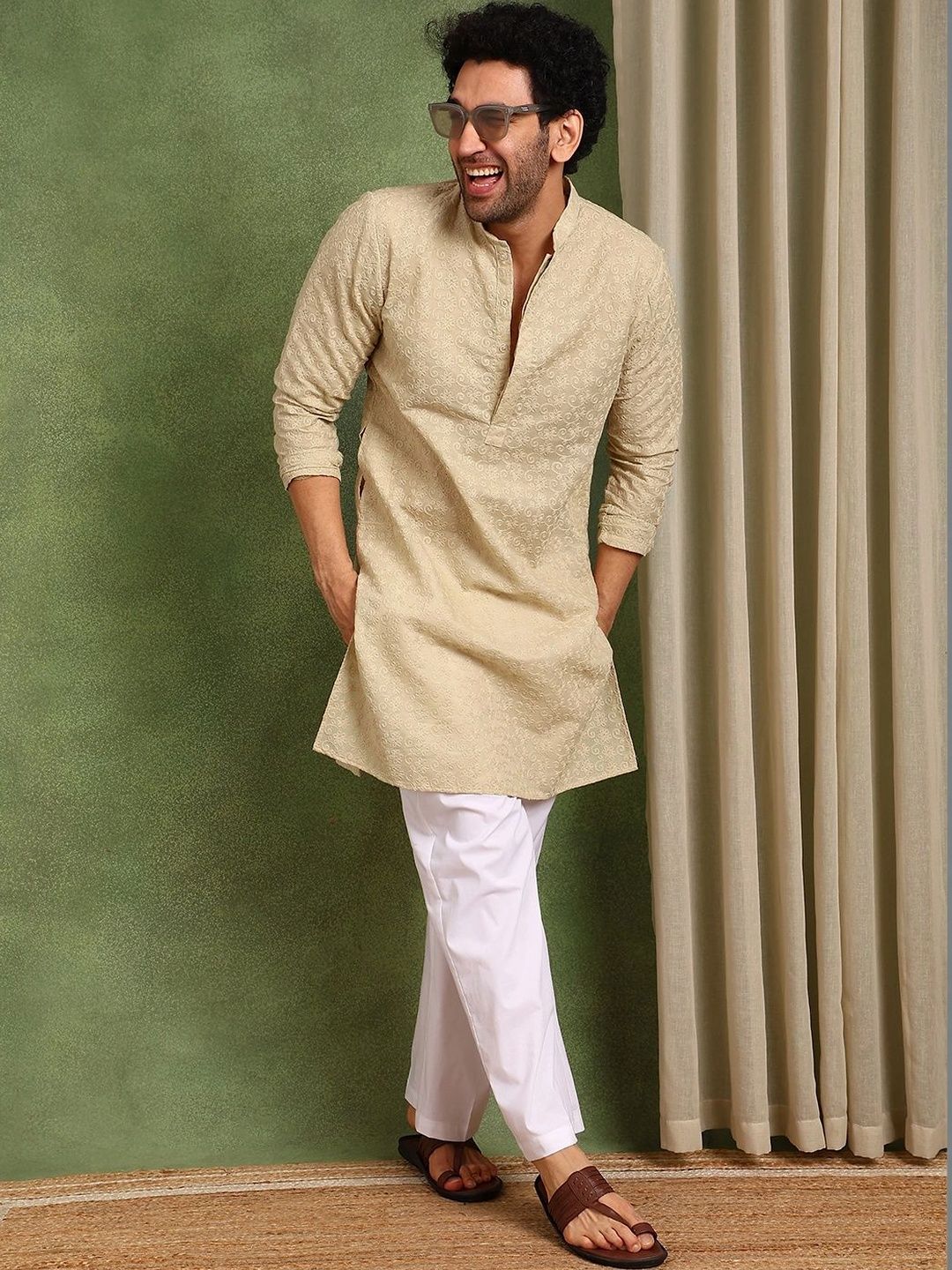 See Designs Men Embroidered Chikankari Kurta-picture-40