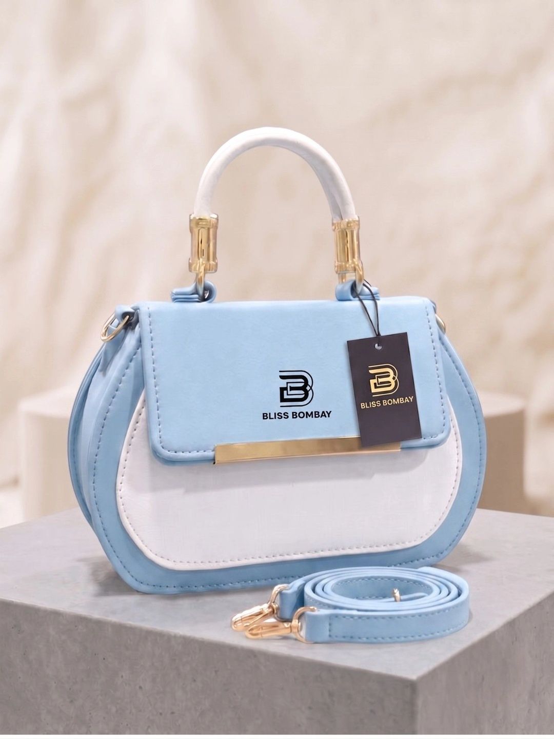 BLISS BOMBAY Colourblocked PU Handheld Bag-image-33