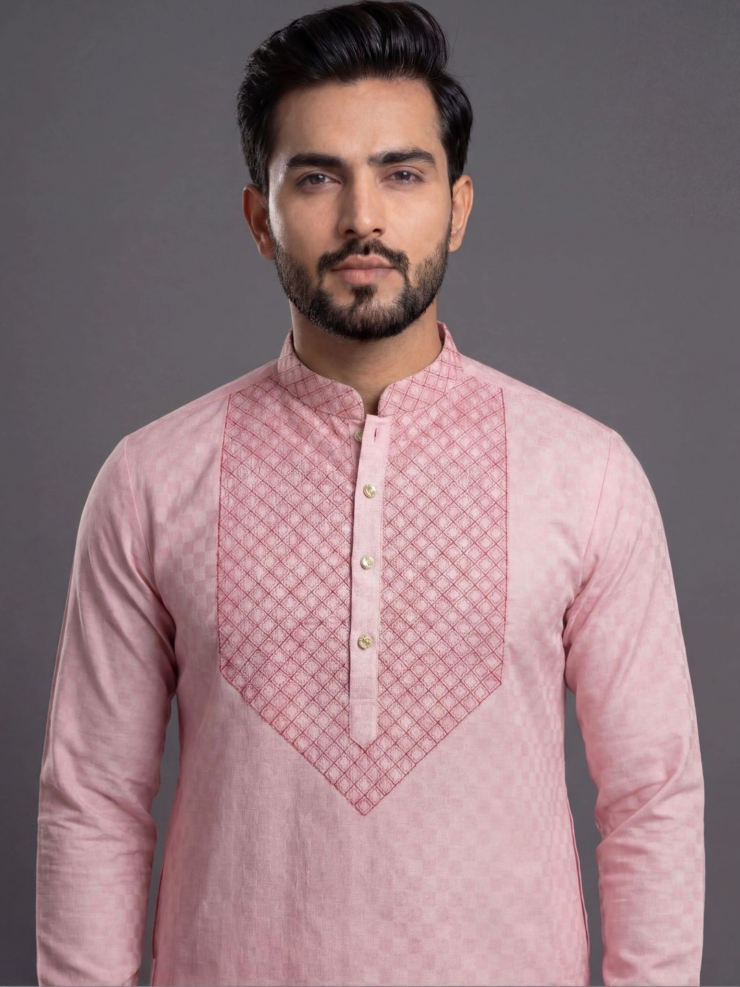 Tibra Collection Men Thread Work Dobby Kurta-picture-16