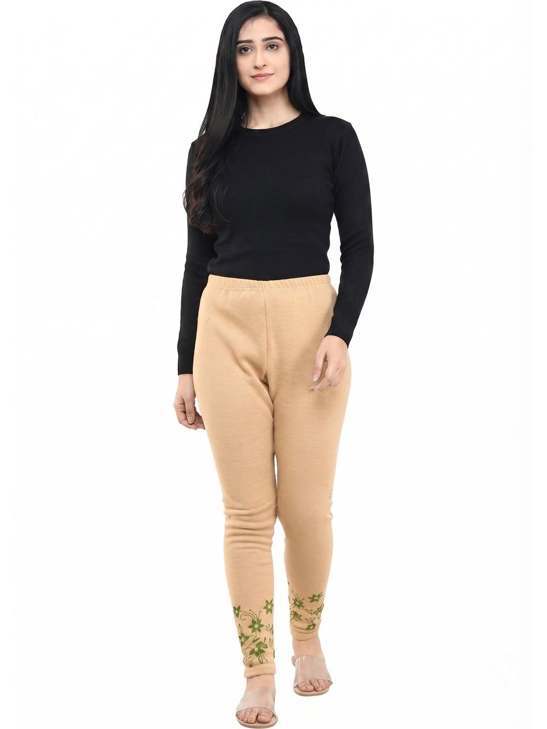 IndiWeaves Bottom Printed Woollen Warm Ankle Length Leggings-picture-32
