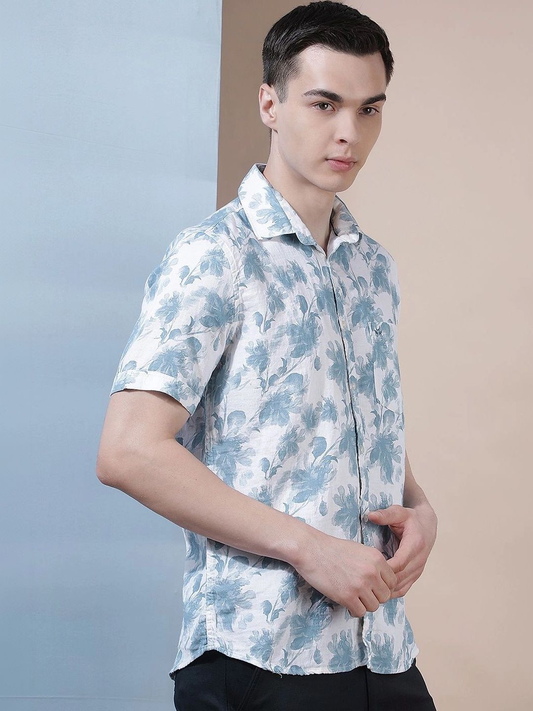 Crimsoune Club Men Slim Fit Floral Printed Casual Shirt-picture-18