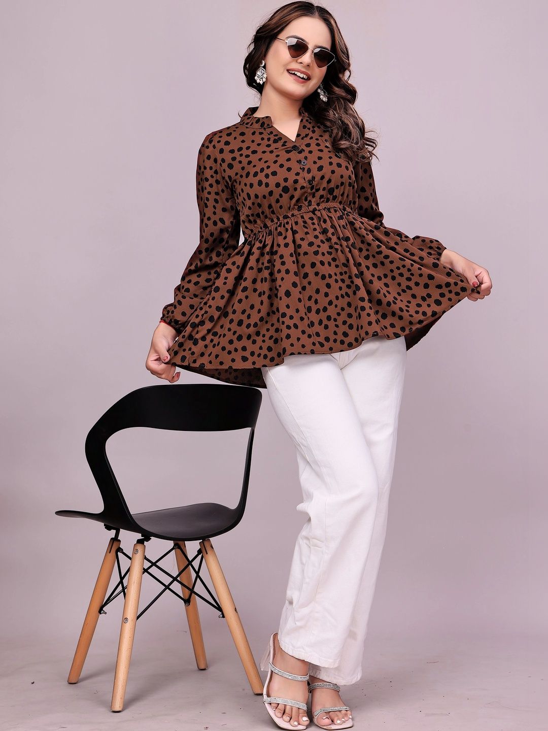 SHAIBO SAREE Mandarin Collar Printed Tunic-picture-23