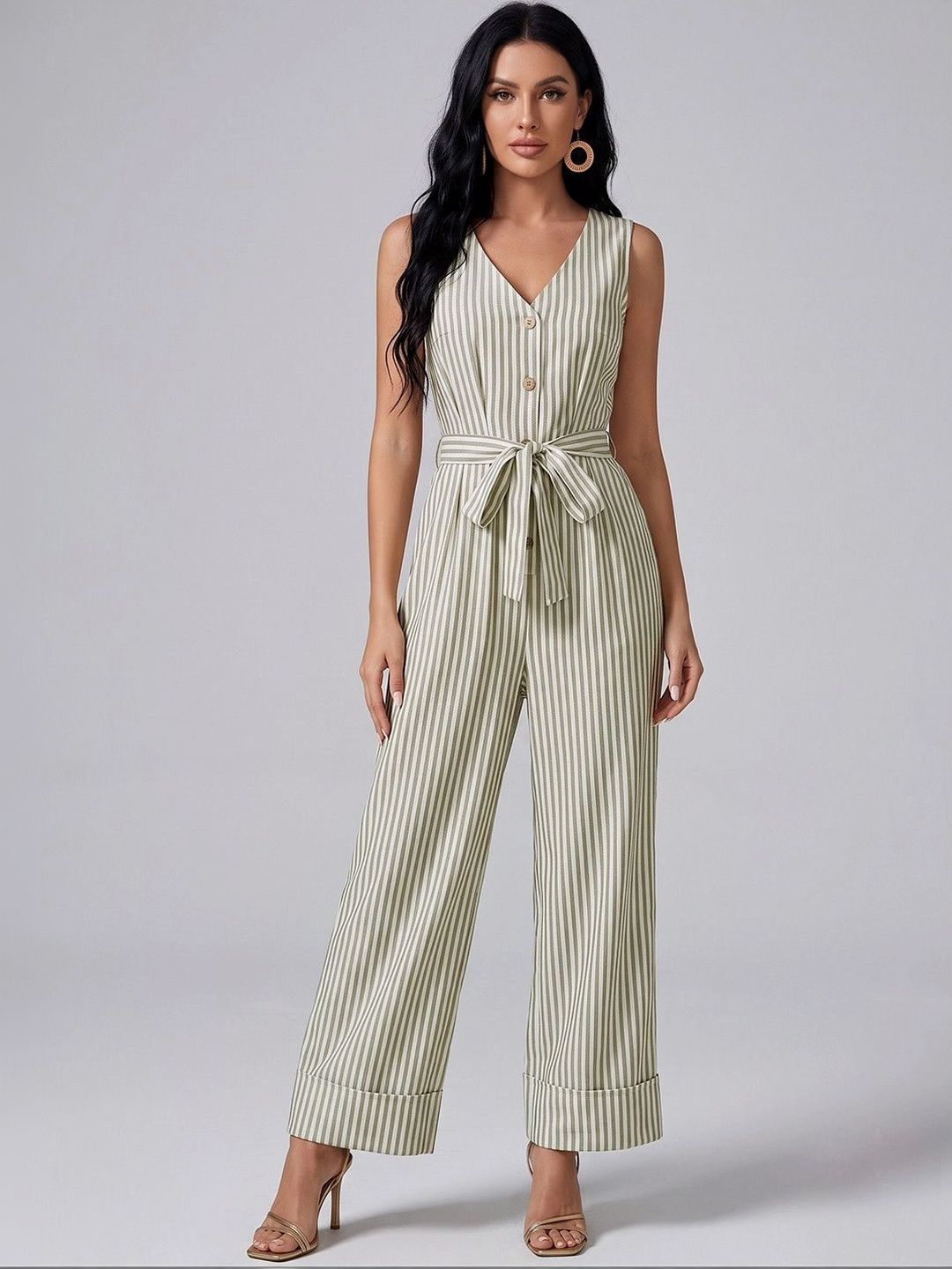 Suo Striped Basic Jumpsuit-picture-57