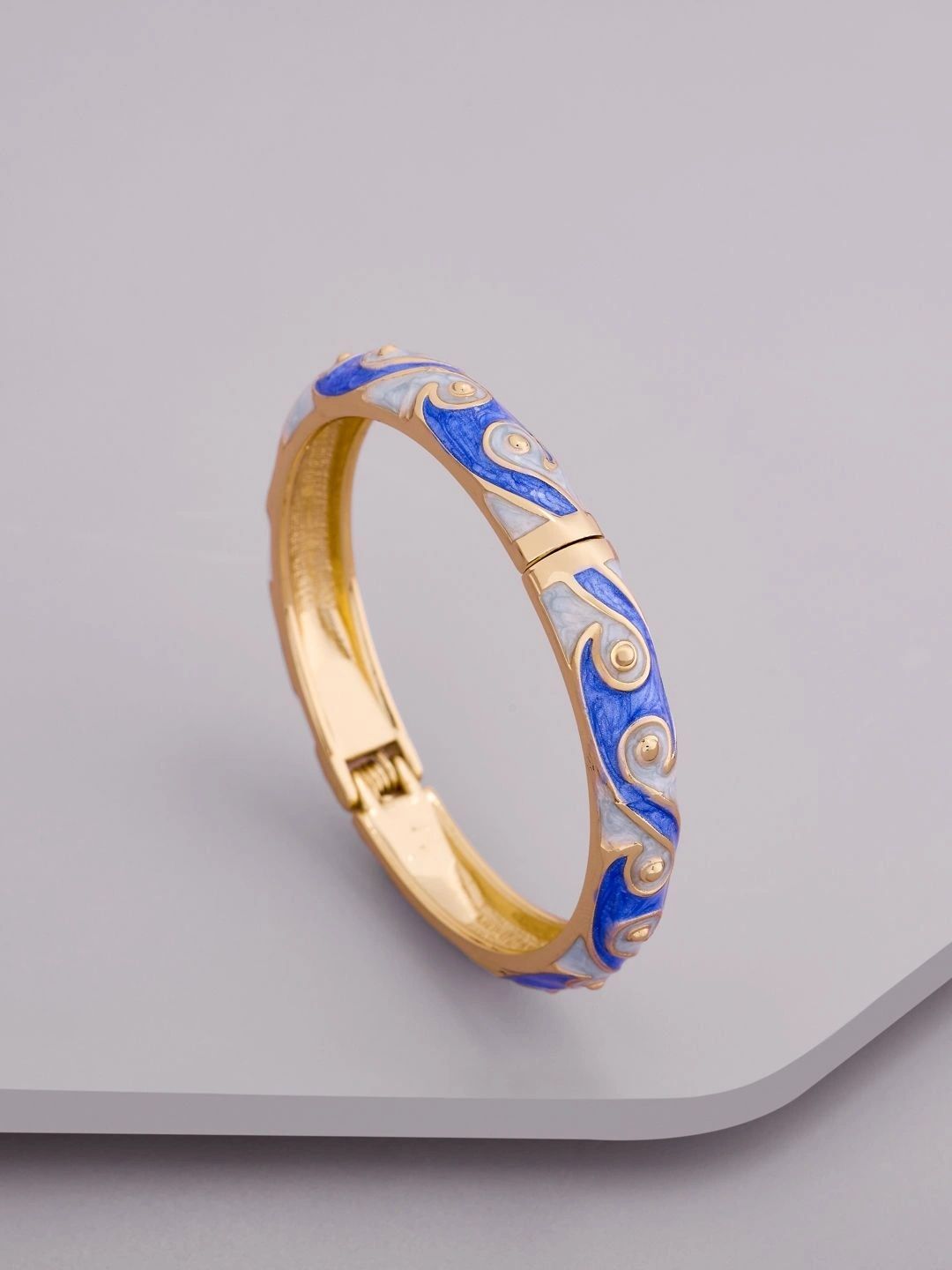 Kushal's Fashion Jewellery Girls Enamelled Gold-Plated Bangle-Style Bracelet-picture-18
