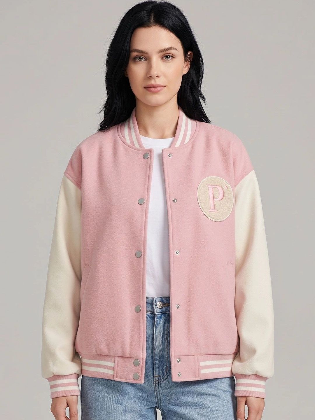 Suo Women Colourblocked Varsity Jacket-picture-34