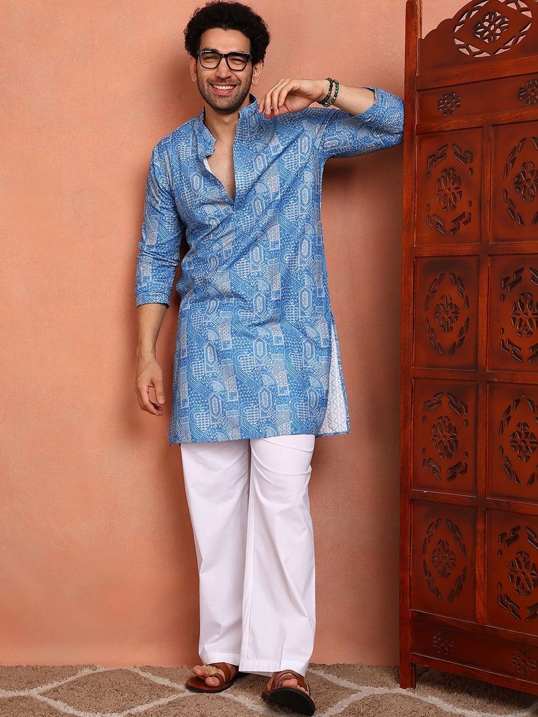 See Designs Men Ethnic Motifs Printed Regular Kurta with Pyjamas-picture-29