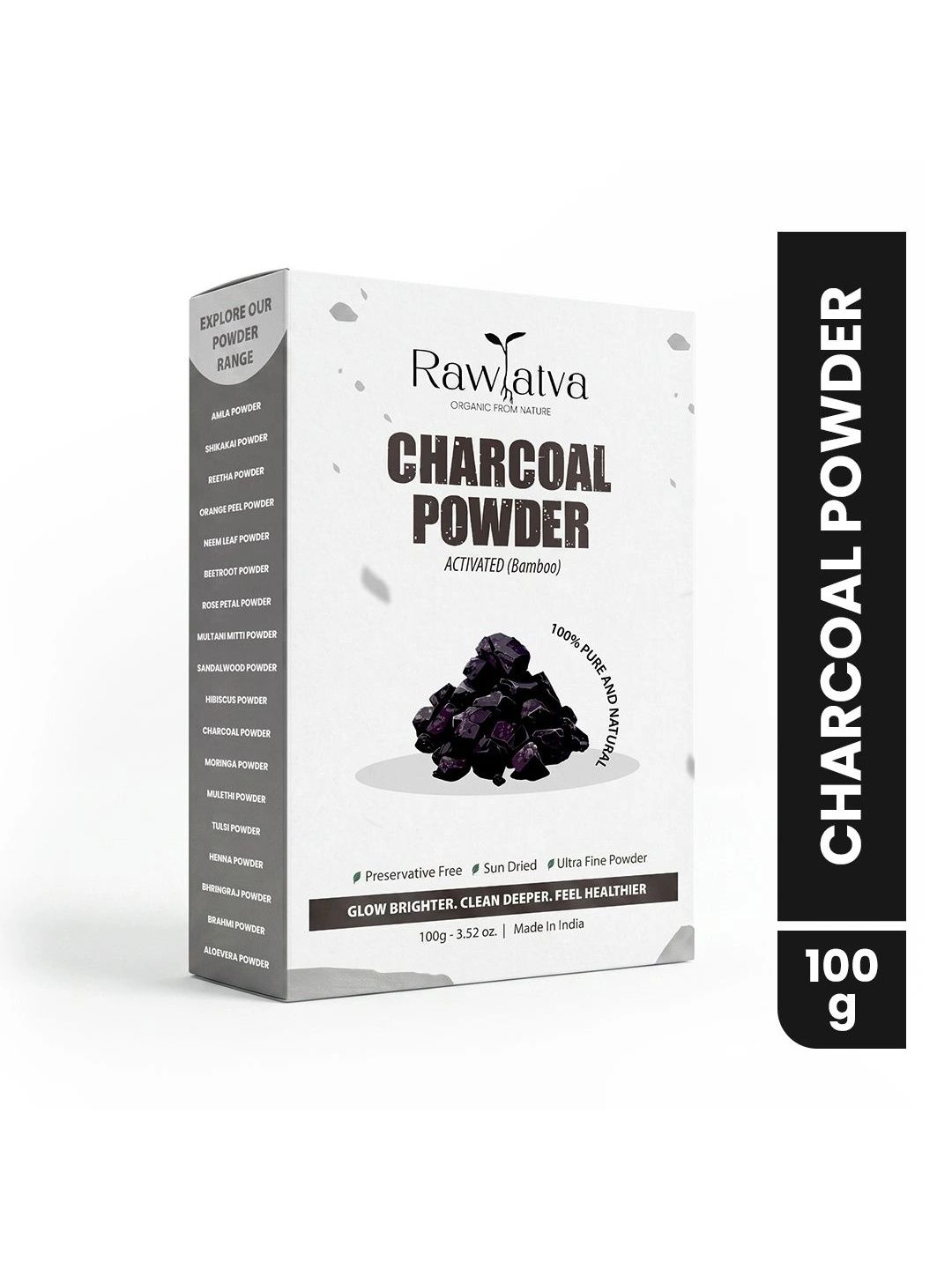 RAWTATVA Activated Bamboo Charcoal Face Pack Powder - 100 g-image-13
