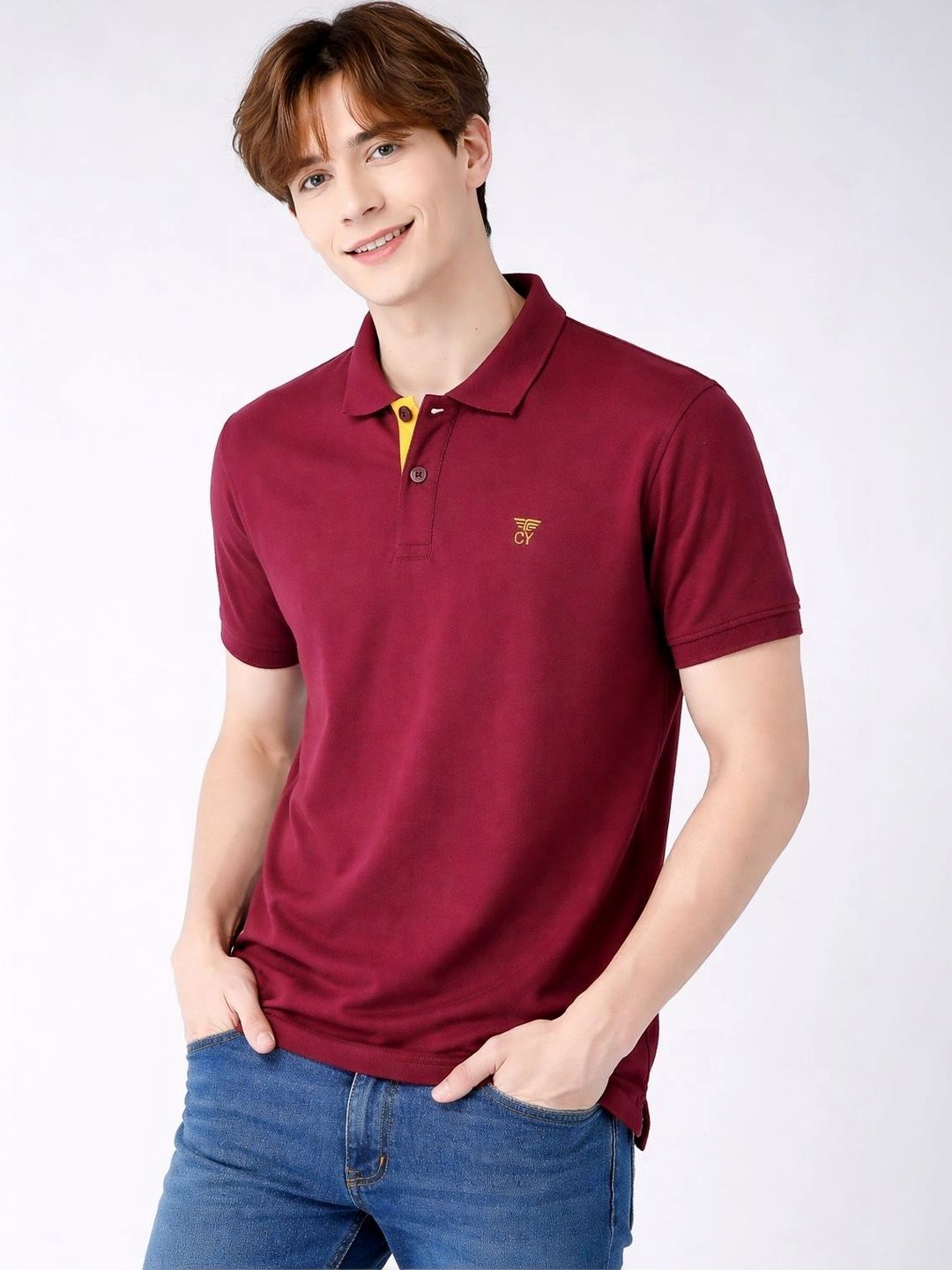 Club York Men Brand Logo Polo Collar T-shirt-picture-19