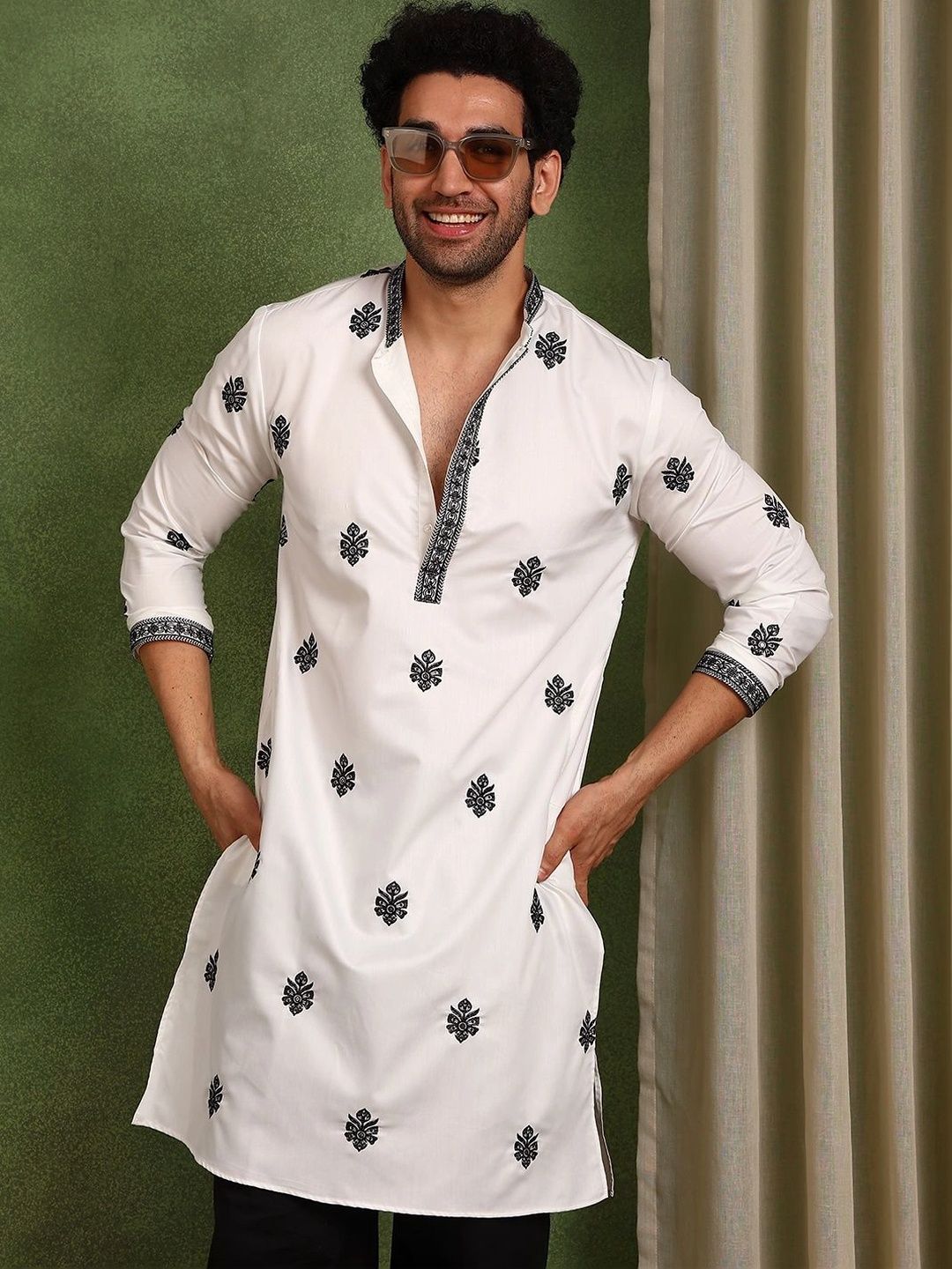 See Designs Men Embellished Thread Work Satin Kurta-picture-37