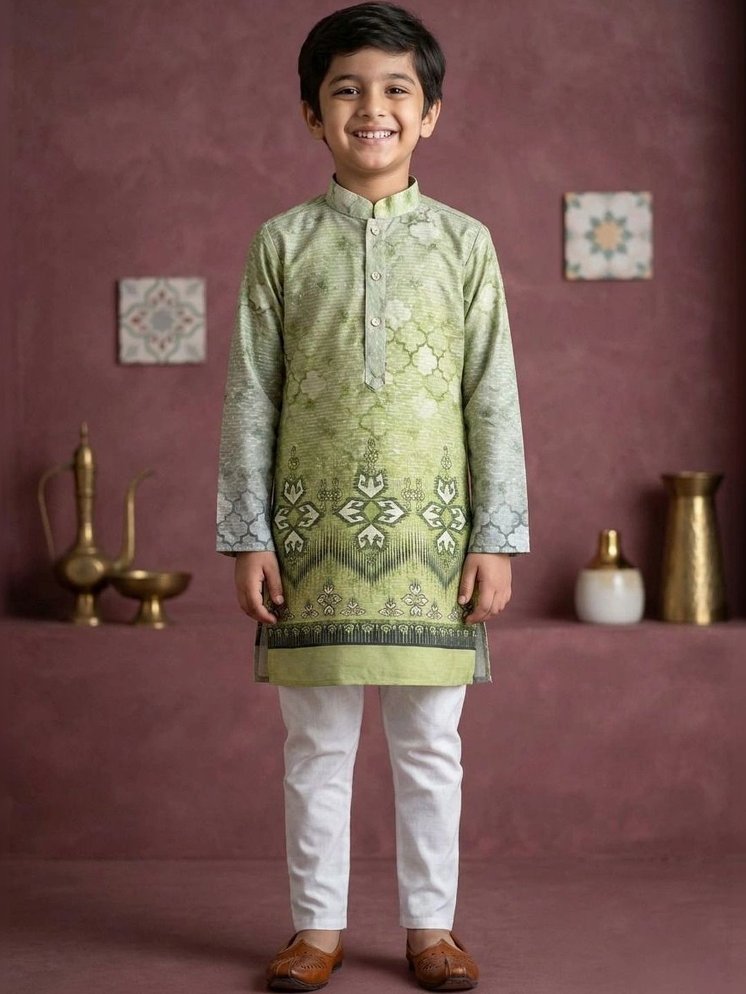 HUMAN CHOICE Boys Ethnic Motifs Printed Regular Kurta with Pyjamas-picture-21