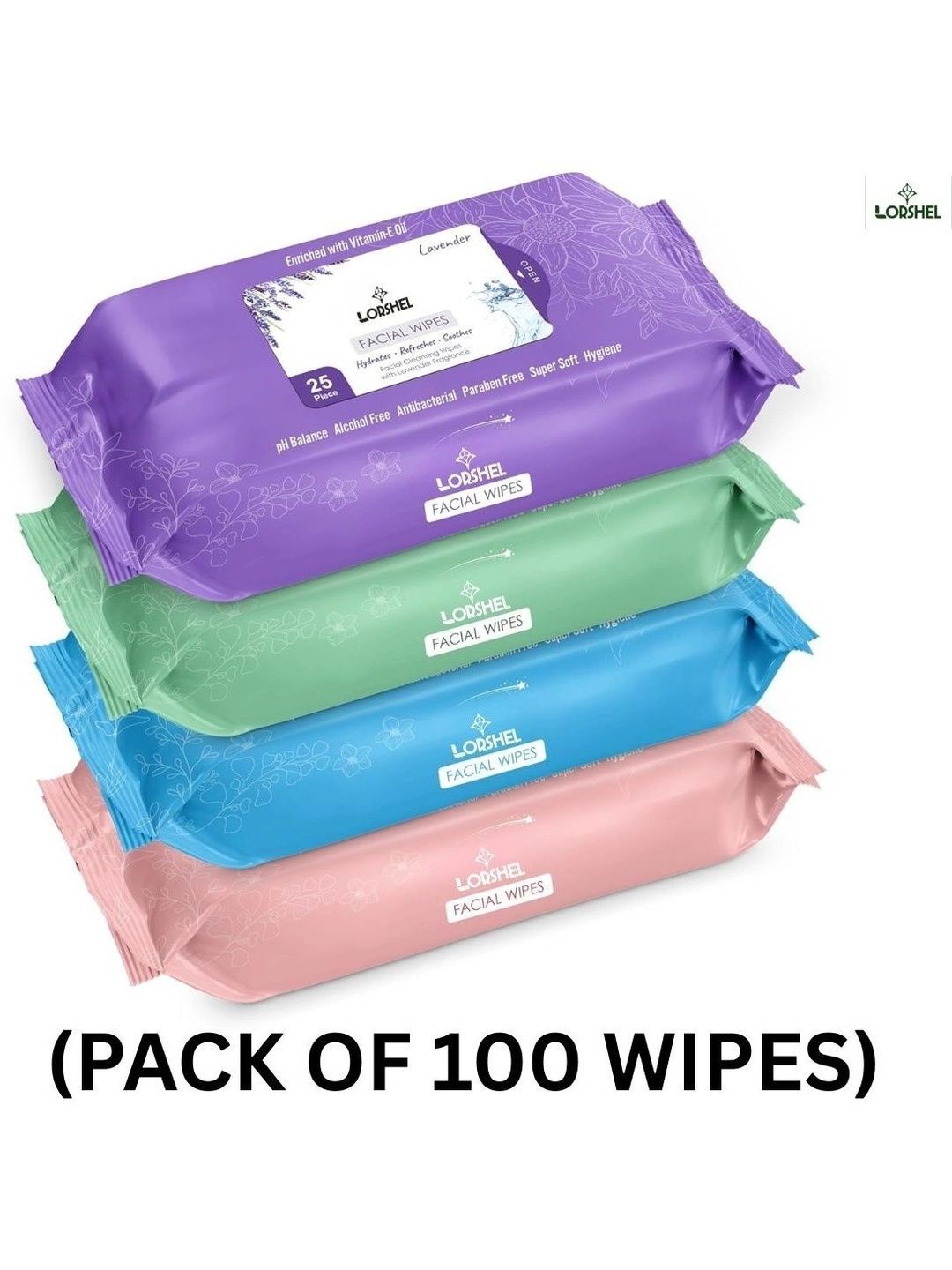 lorshel Set Of 4 Wet Facial Wipes For Hydration - 25 Pcs Each-picture-19