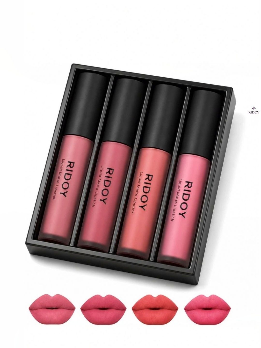 ridoy Set Of 4 Waterproof Liquid Matte Lipstick-3 ml Each - Pink Nude-Rose Nude-Peach Nude-picture-40