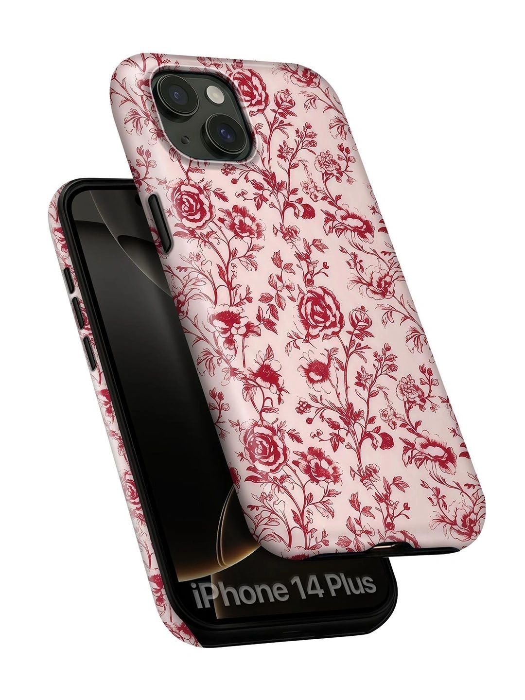 QRIOH Floral Printed iPhone 14 Plus Back Case Mobile Accessories-image-41