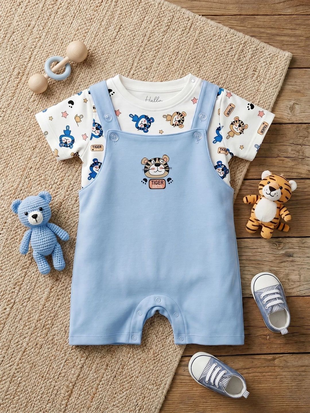HELLCAT Infants Cotton Rompers with Printed T-Shirt-picture-44