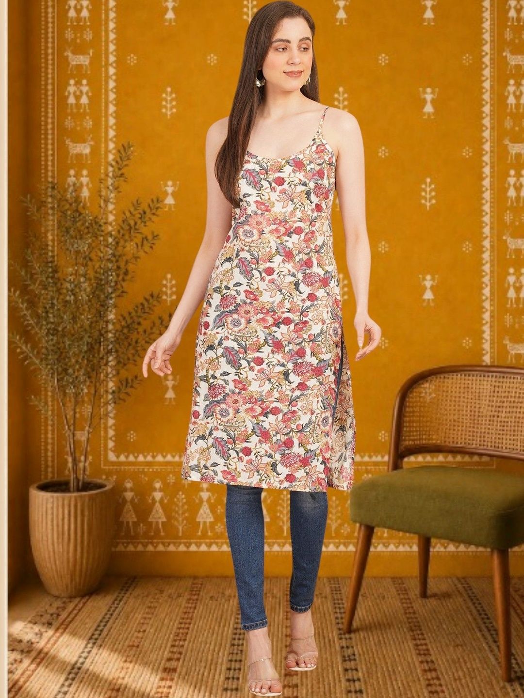 KALINI Floral Print Cotton Blend Top-picture-30