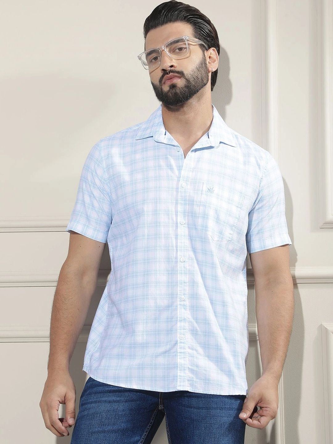 Crimsoune Club Men Slim Fit Checked Casual Shirt-picture-22