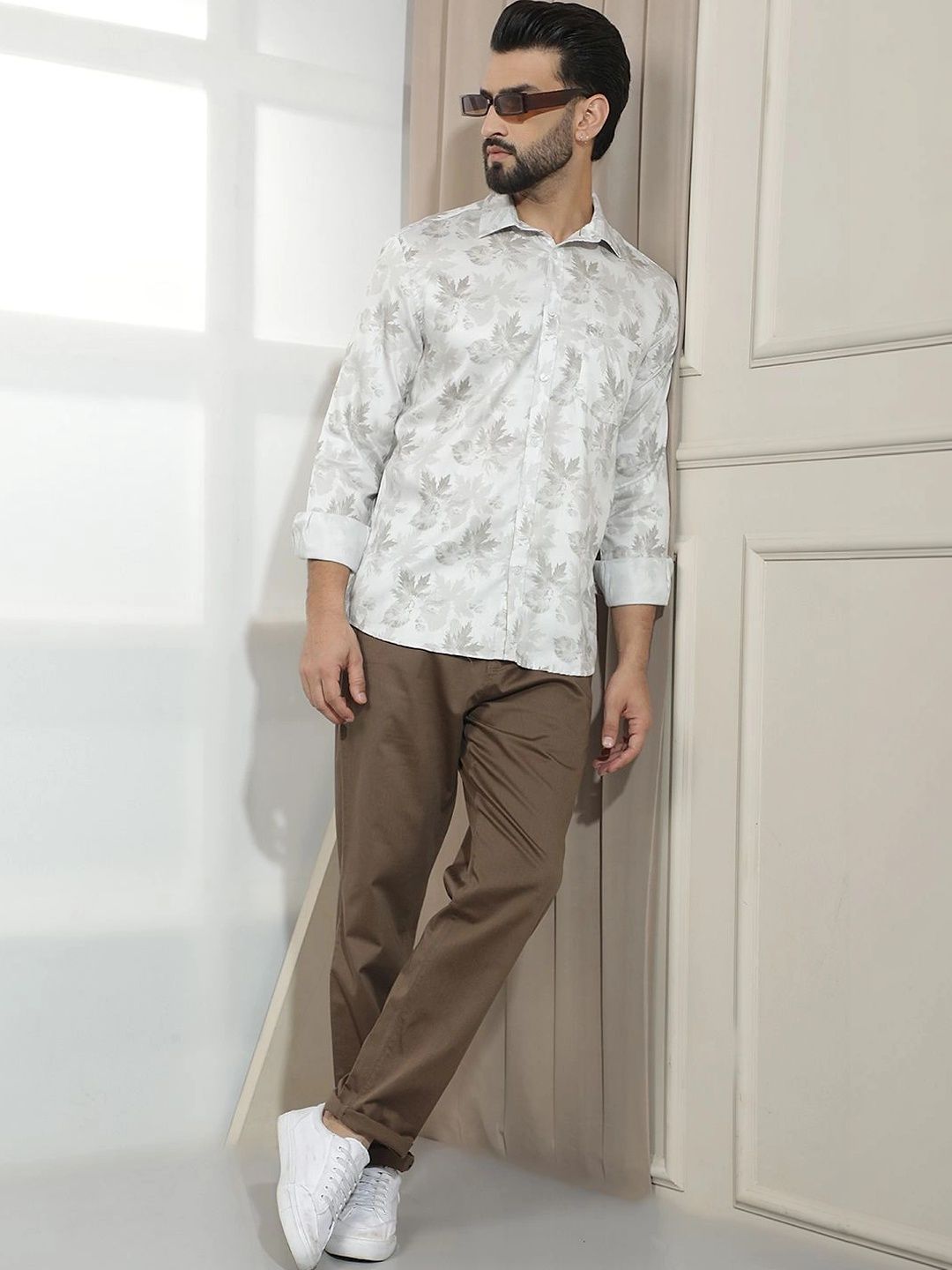 Crimsoune Club Men Slim Fit Floral Printed Casual Shirt-picture-16