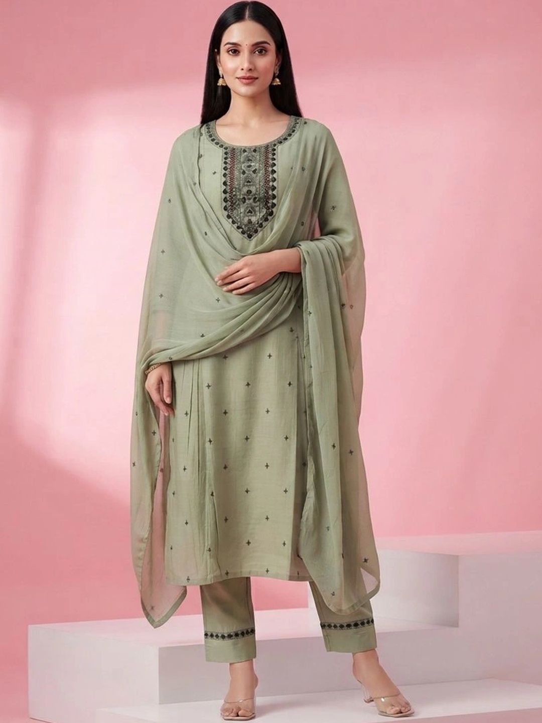 gokurtis Ethnic Motifs Embroidered Thread Work Handloom Thread Work Kurti-picture-18