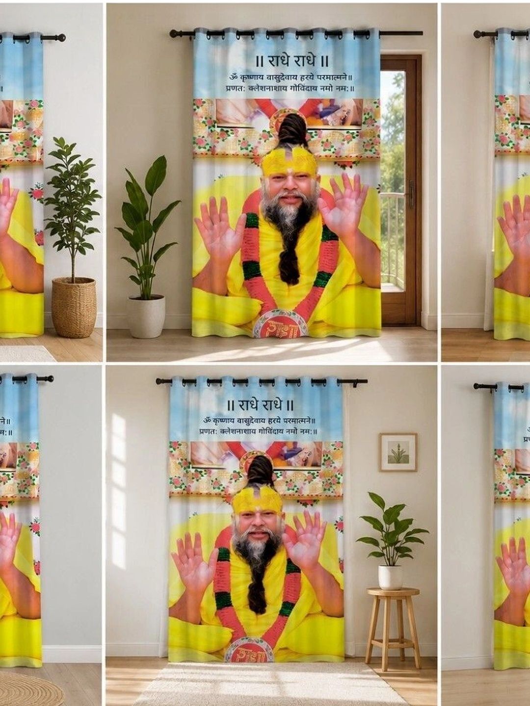 VRINDAKUL Multicoloured Set of 2 Long Door Curtain-picture-2